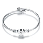 Bracelet coeur avec initiale argent v