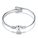 Bracelet coeur avec initiale argent a