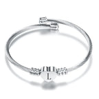 Bracelet coeur avec initiale argent l