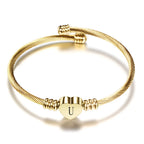 Bracelet coeur avec initiale or u