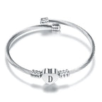Bracelet coeur avec initiale argent d