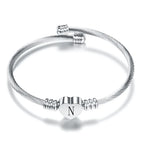 Bracelet coeur avec initiale argent n