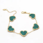 Golden Heart Bracelet Woman green