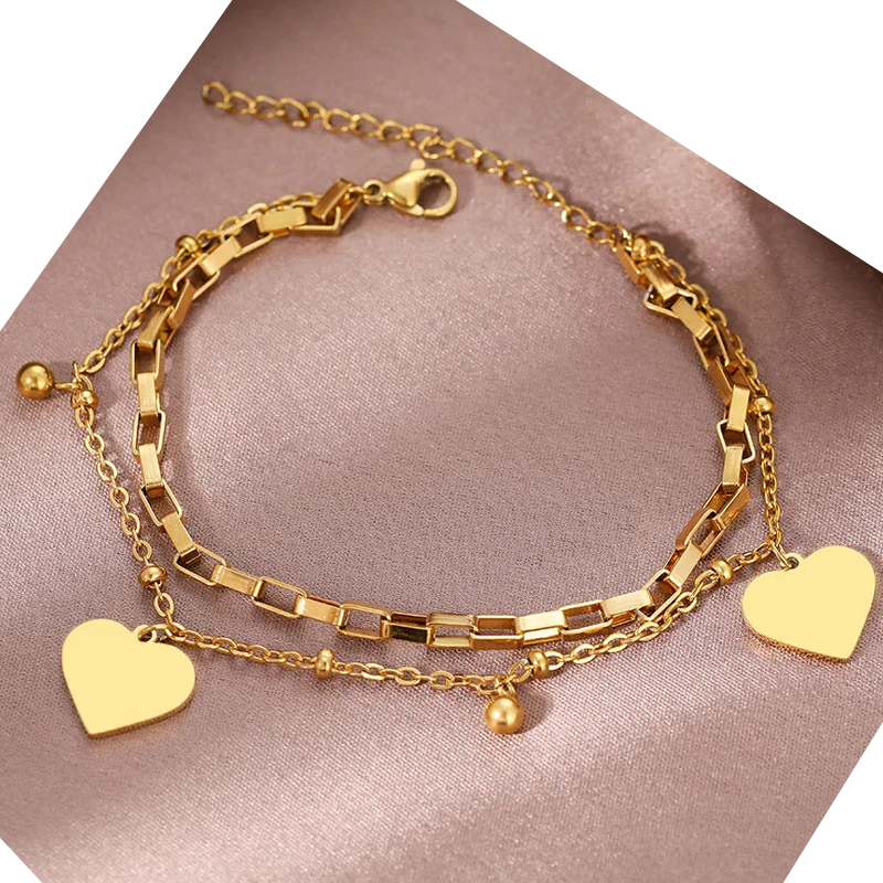 Double Heart Bracelet for Women