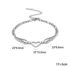 Bracelet coeur et ailes d'ange