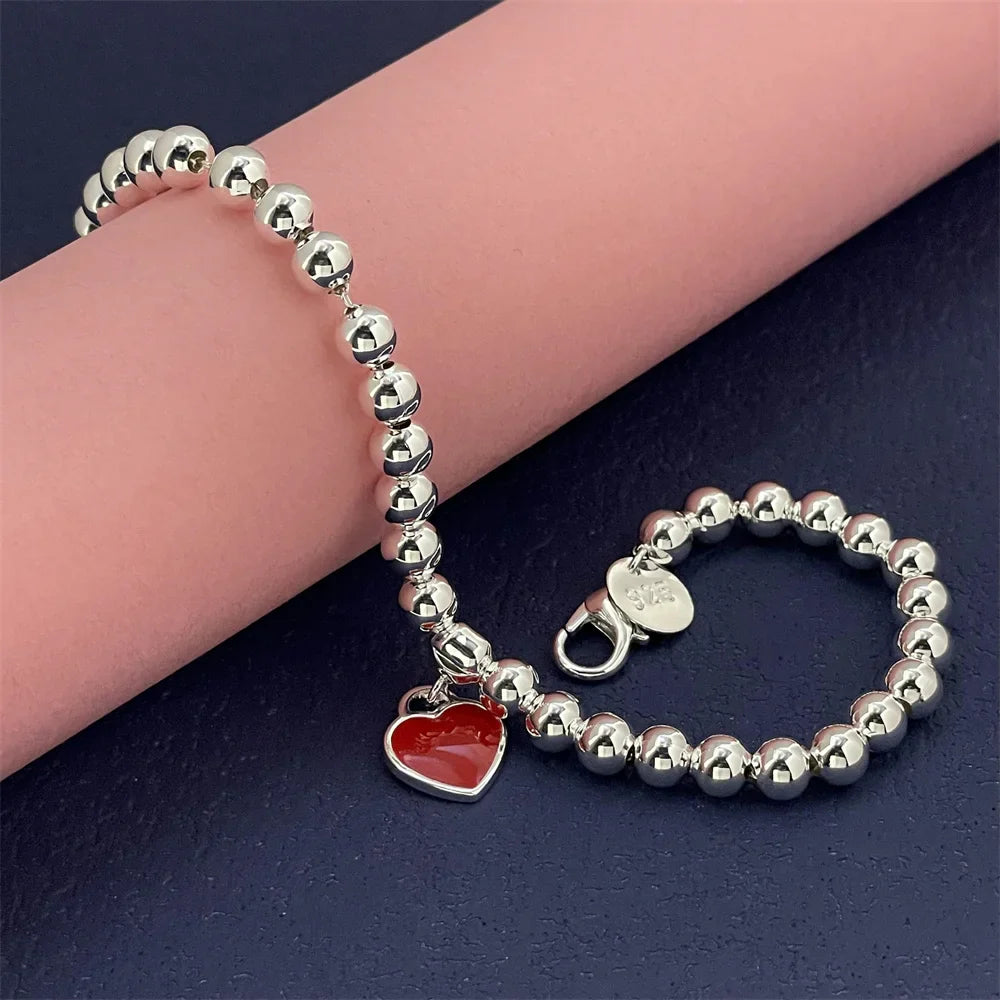 Red Heart Bracelet for Women