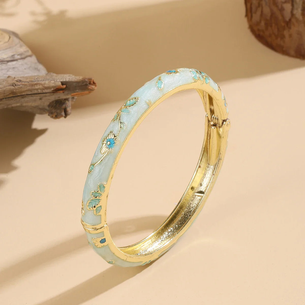 Colorful Bracelet with Blue Flowers