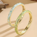 Colorful Bracelet with Blue and Green Flowers