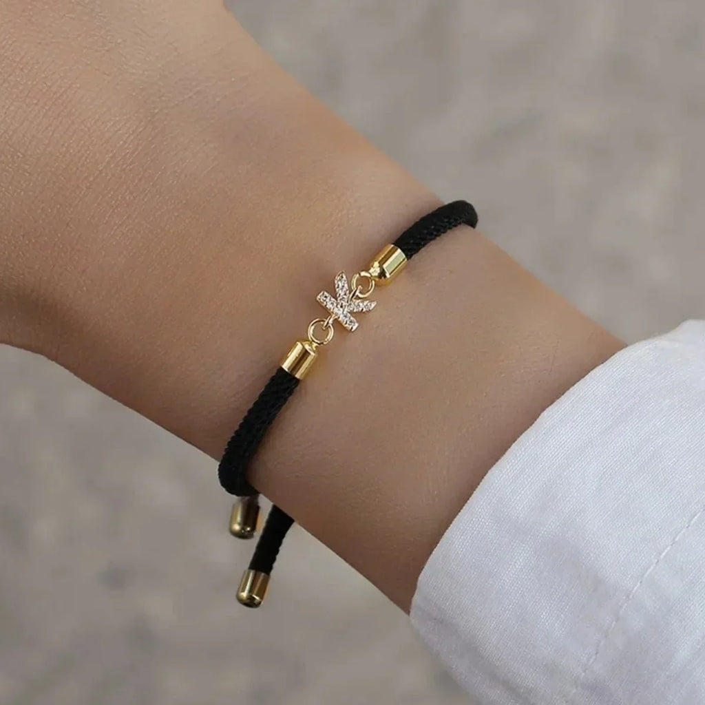 Bracelet coloré avec initiale en strass - lettre