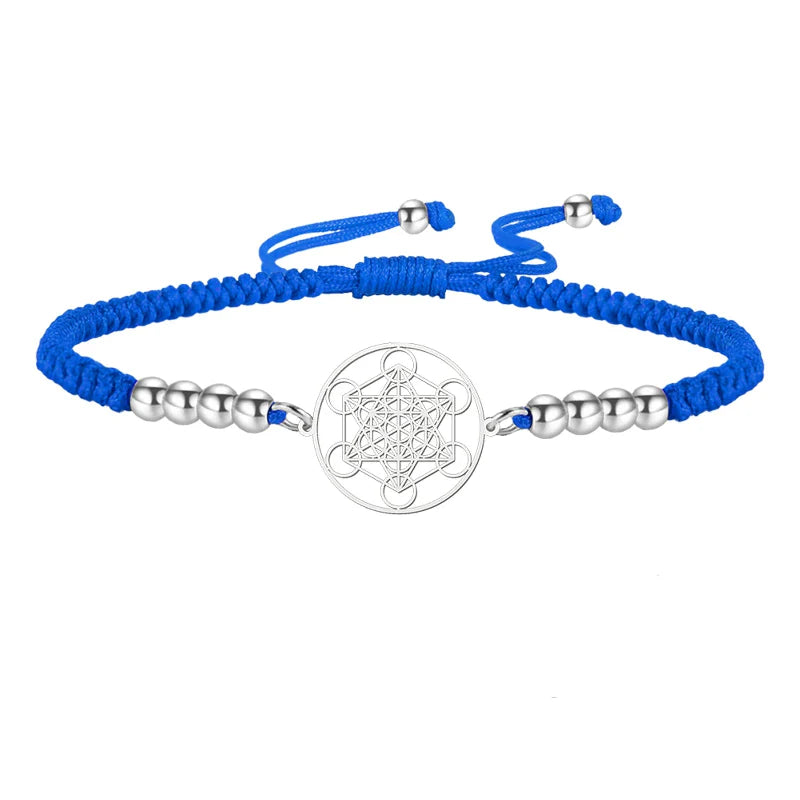 Colored Metatron's Cube Bracelet blue
