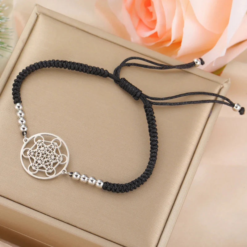 Colored Metatron's Cube Bracelet black