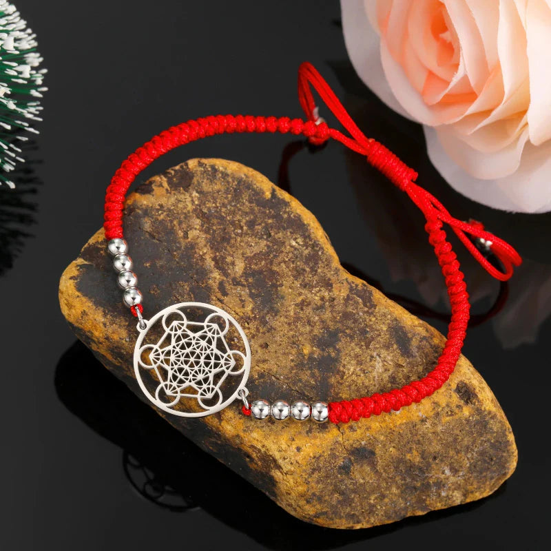 Colored Metatron's Cube Bracelet red