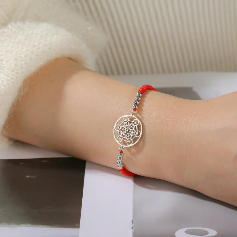 Colored Metatron's Cube Bracelet red