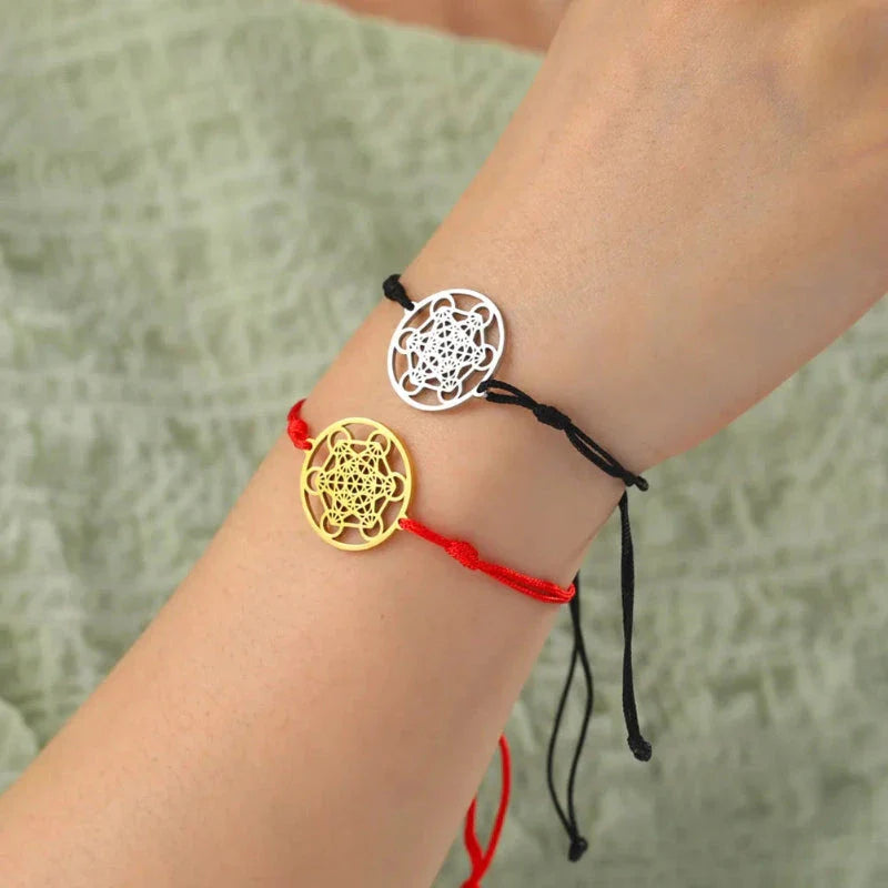 Colored Metatron's Cube Bracelet black