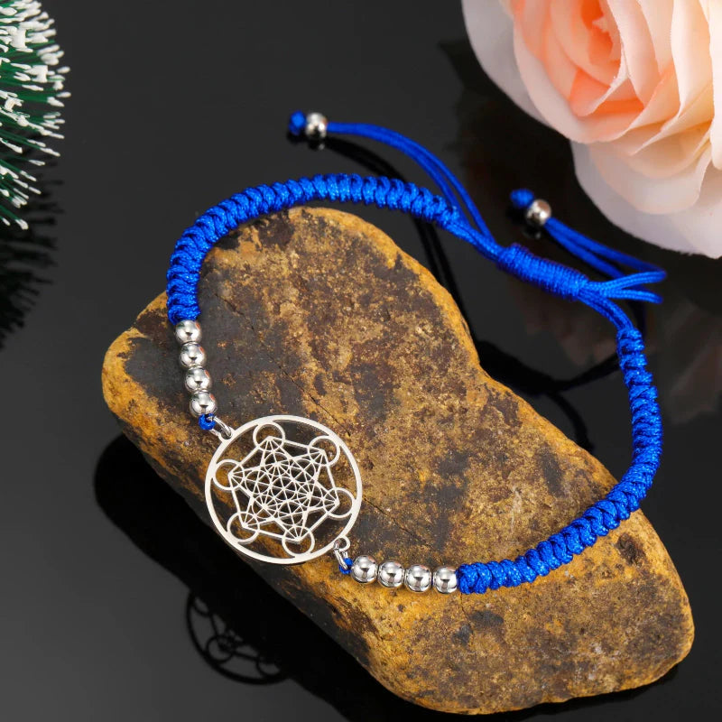 Colored Metatron's Cube Bracelet blue
