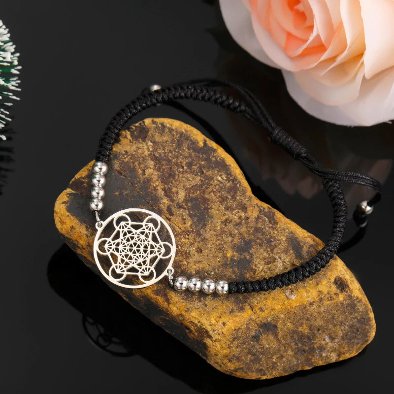 Colored Metatron's Cube Bracelet black