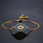 Bracelet Against the Evil Eye Blue Greek Turkish Matiasma Mataki Gold Chain Bracelet 2