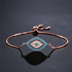 Bracelet Against the Evil Eye Blue Greek Turkish Matiasma Mataki Rose Gold Chain Bracelet 1