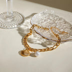 Bracelet Coquille Saint-Jacques et Perle Coquillage pour Femme