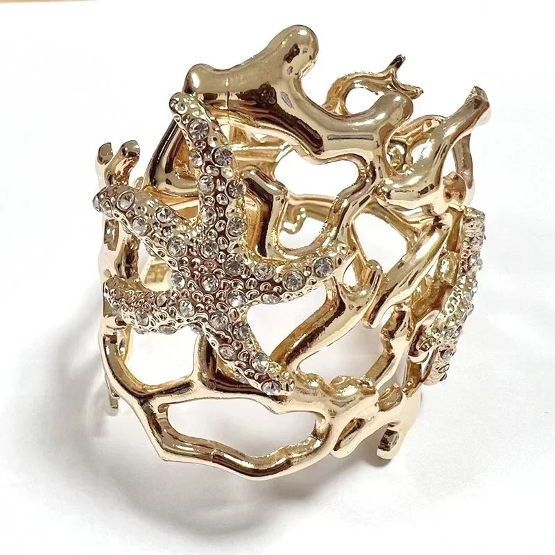 Gold Coral and Starfish Bracelet