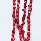Bracelet corail rouge en galets
