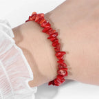 Bracelet corail petits éclats rouge