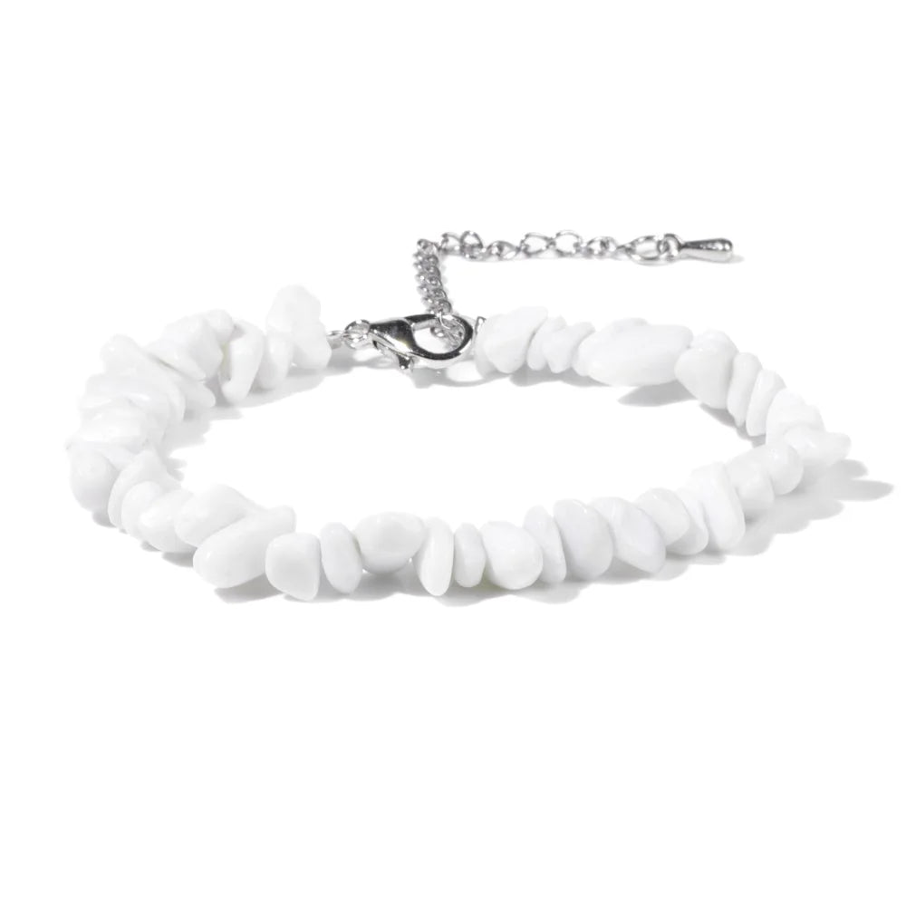 Bracelet corail petits éclats blanc