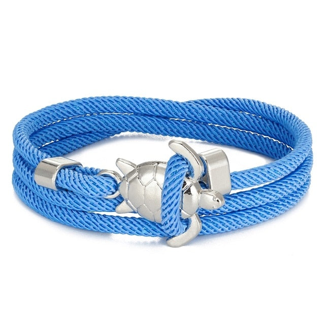 Sky Blue Sea Turtle Cord Bracelet