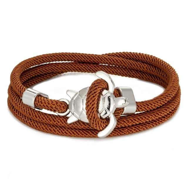 Coffee Sea Turtle Cord Bracelet
