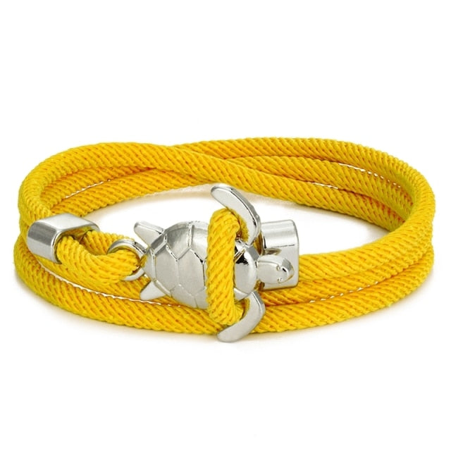 Yellow Sea Turtle Cord Bracelet