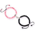 Couple Bracelet Pink and Black Pearl