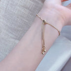Women's Crescent Moon Bracelet with Zircon Chain