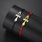 Bracelet Croix d'Ankh Egypte rouge