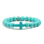 Cross Bracelet in Turquoise Natural Stones
