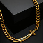 Bracelet cubain pour homme avec épée Ali Zulfiqar arabe or
