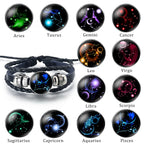 Leather Bracelet Zodiac Sign 12 Constellations
