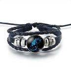 Leather Bracelet Zodiac Sign 12 Constellations Aquarius