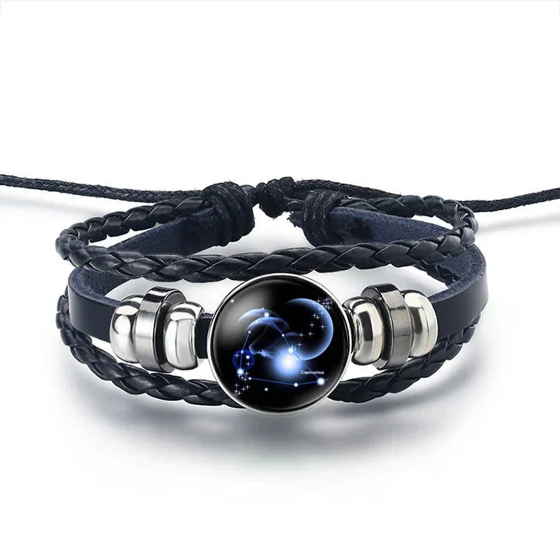 Leather Bracelet Zodiac Sign 12 Constellations Capricorn