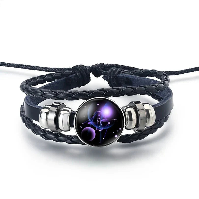 Leather Bracelet Zodiac Sign 12 Constellations Libra
