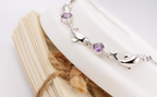 Purple Silver Dolphin Bracelet
