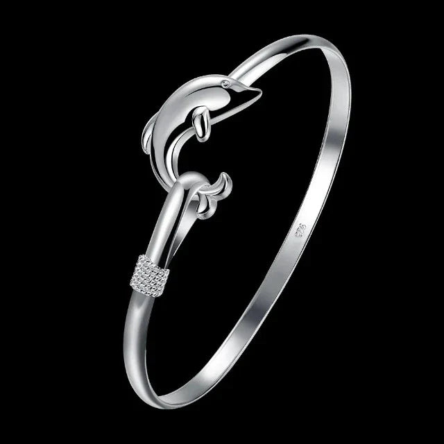 Silver Dolphin Bracelet for Women