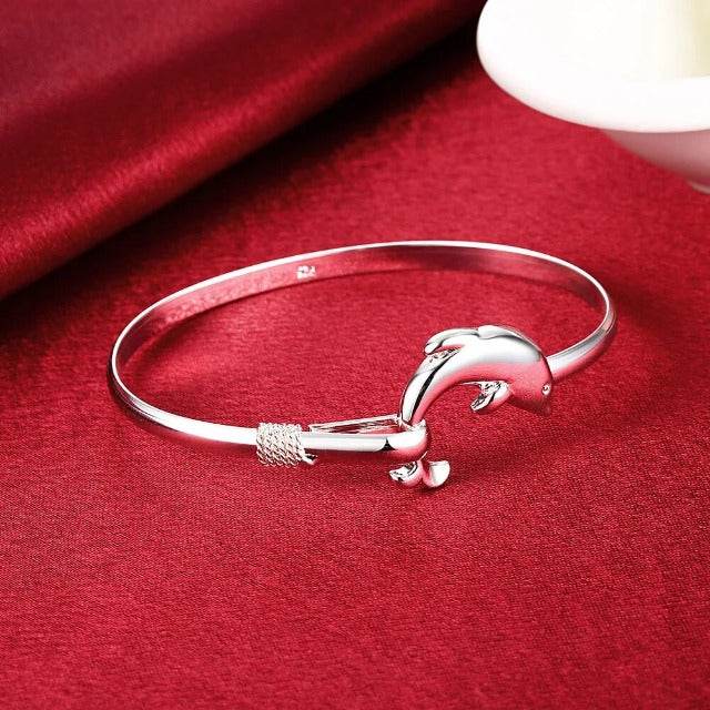 Silver Dolphin Bracelet for Women