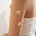 Bracelet de bras boho pour femme - chaîne de biceps étoile de mer or