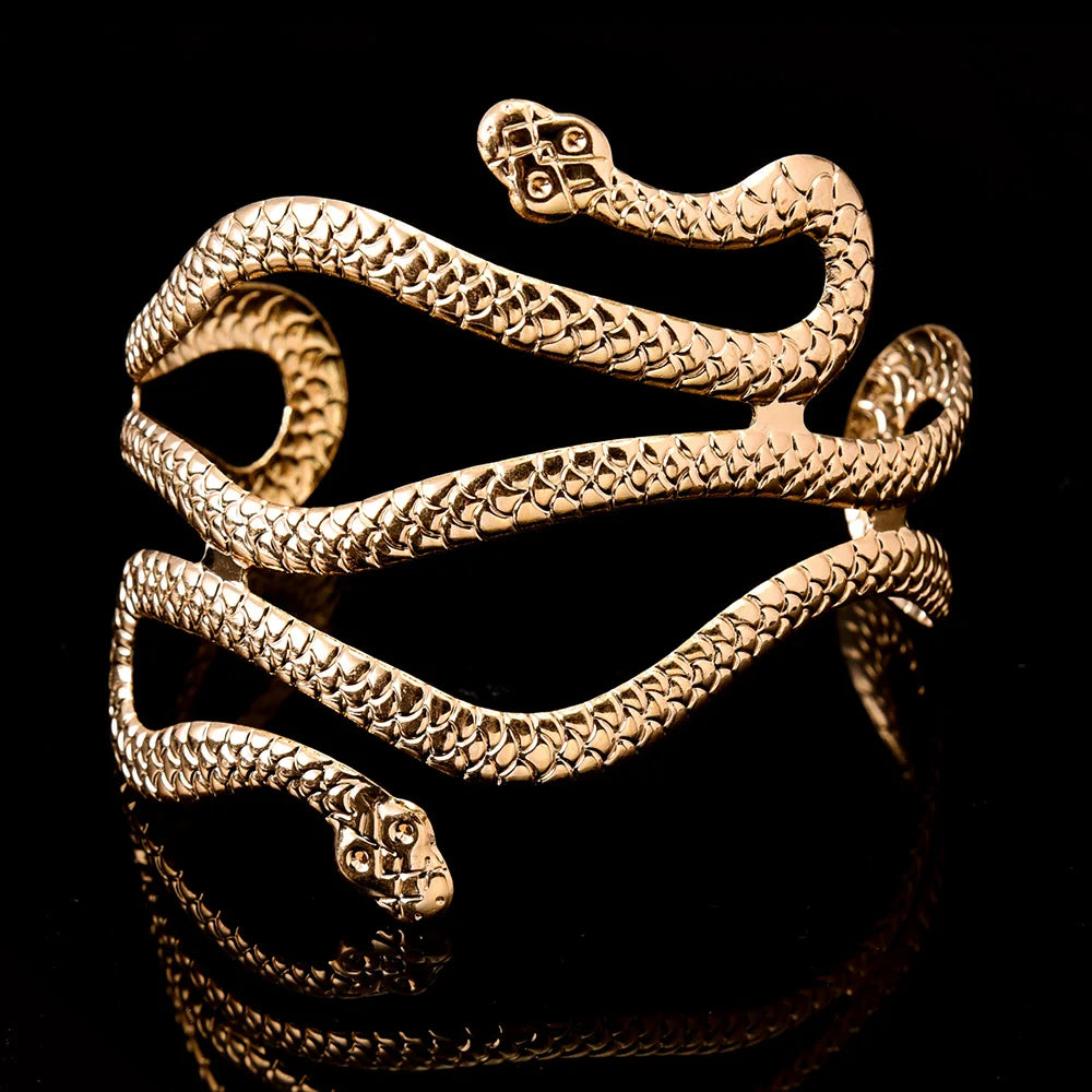 Women's Snake Arm Bracelet - Arm Chain Ornament and Gold Biceps Jewelry