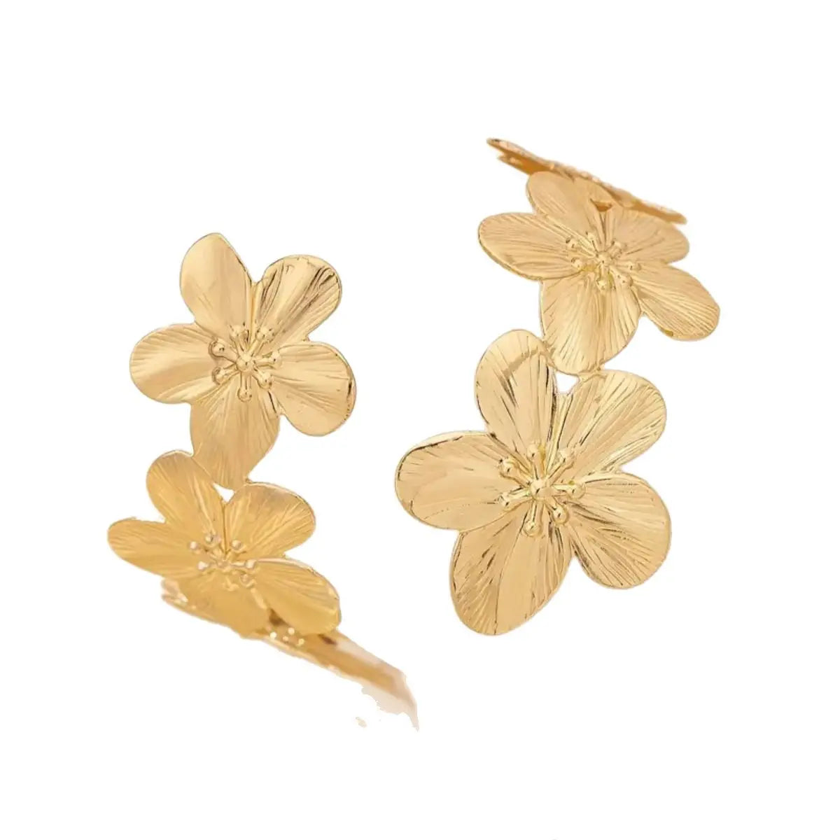 Bracelet de bras pour femme - chaîne de biceps pétales de fleur or