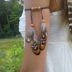 Bracelet de bras pour femme plume - Chaîne de biceps