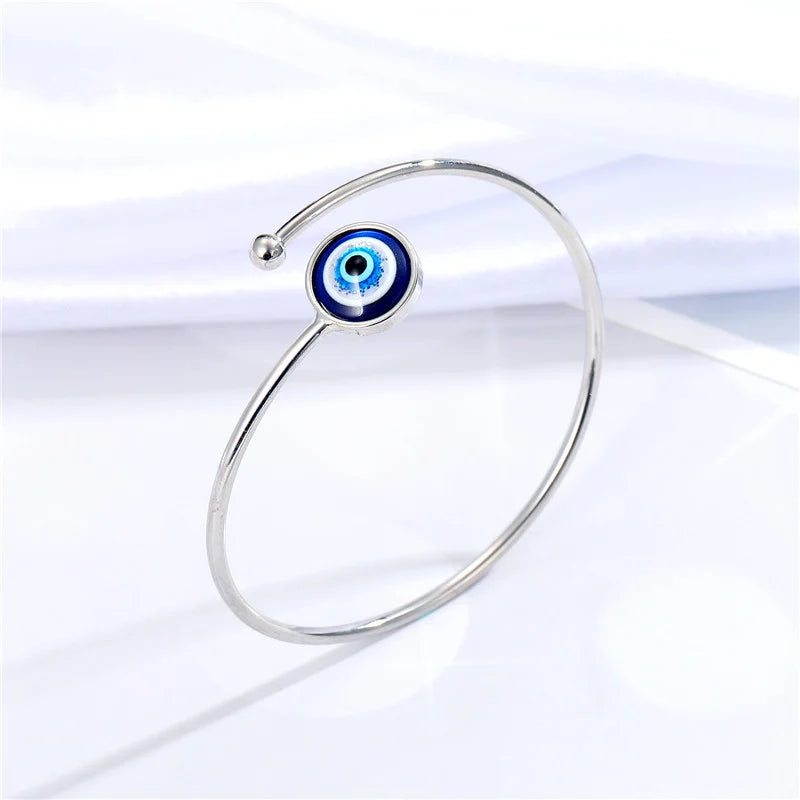 Charm Bracelet Against the Evil Eye Turkish Blue Silver