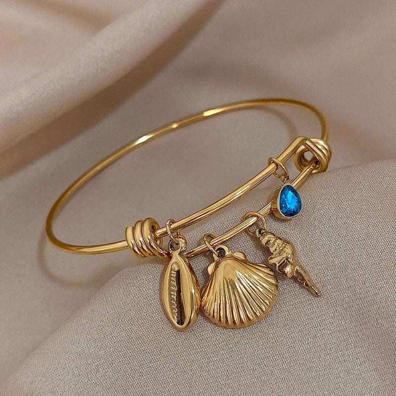 Bracelet de Charme Coquillages or