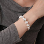 White Pearl Charm Bracelet