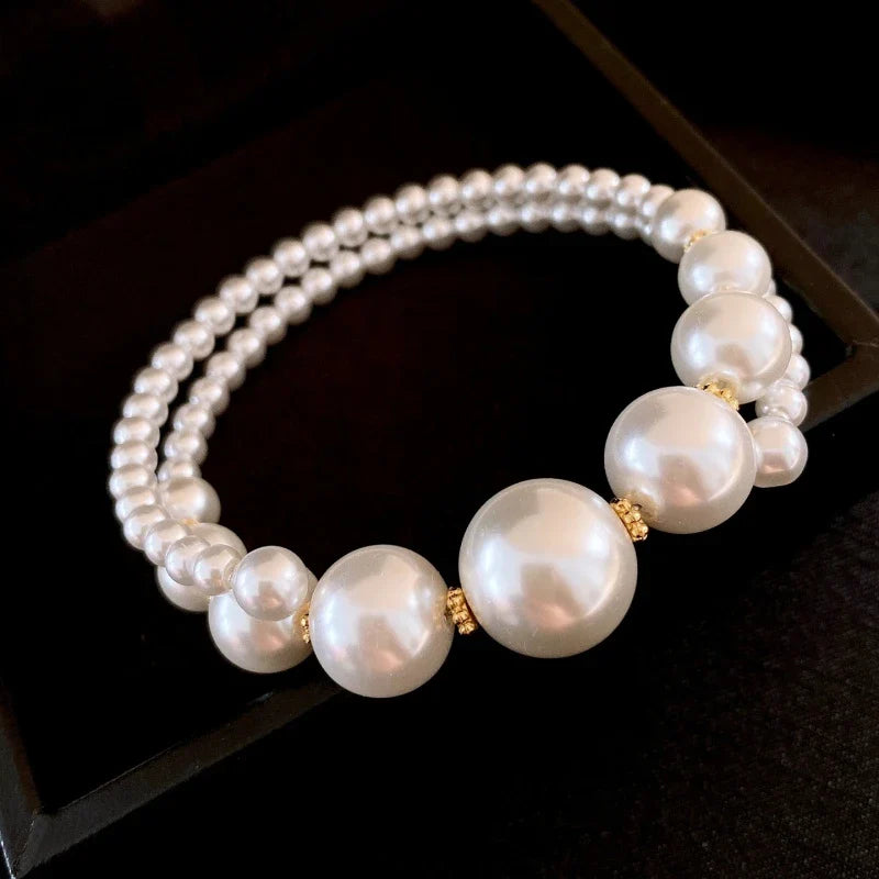White Pearl Charm Bracelet